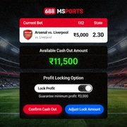 Halaman cash out M88 MSports yang menunjukkan opsi penguncian keuntungan