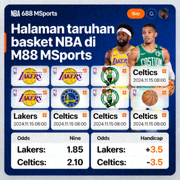 Halaman taruhan basket NBA di M88 MSports dengan odds dan handicap